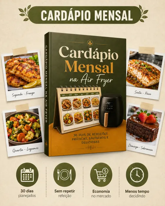Capa do bônus Cardápio Mensal na Air Fryer