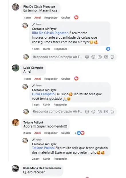 Comentário de cliente