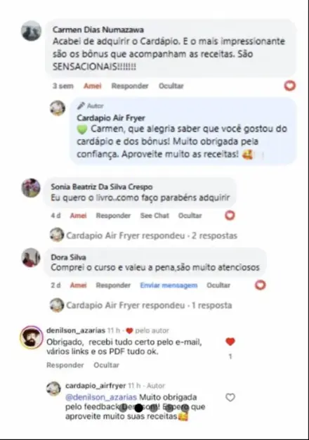 Comentário de cliente